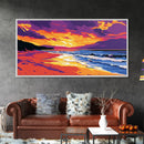 Beach Sunset, Vibrant Seascape, Coastal Art, Ocean View, Framed Canvas Print, Living Room Wall Art, Tropical Decor, Gift Idea