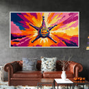 Starburst Badge, Western Art, Sheriff Decor, Cowboy Aesthetic, Framed Canvas Print, Rustic Home Decor, Living Room Art, Unique Gift