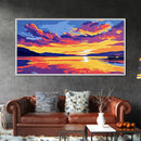 Serene Lake, Sunset Reflection, Vibrant Waters, Nature Art, Framed Canvas Print, Peaceful Wall Art, Living Room Decor, Relaxing Gift