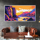 Surging Ocean Wave, Vibrant Seascape Art, Bold Color Coastal Print, Dramatic Water Painting, Beach House Decor, Framed Canvas Print