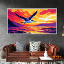 Lightning Storm, Dramatic Sunset, Nature Power, Framed Canvas Print, Bold Wall Art, Autumn Landscape, Rustic Cabin Decor, Living Room Art