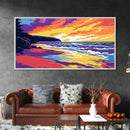 Mountain Lake, Sunset View, Scenic Nature, Framed Canvas Print, Wilderness Art, Rustic Home Decor, Fall Landscape, Cabin Wall Art