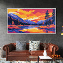Autumn River, Vibrant Landscape, Colorful Nature, Canvas Print, Rustic Wall Art, Cozy Living Room Decor, Wilderness Scene, Lodge Art