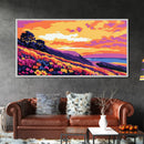 Coastal Road, Sunset Painting, Scenic Drive, Ocean View Art, Vibrant Nature Scene, Framed Canvas Print, Office Wall Art, Home Decor