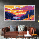 Canyon Sunset, Desert Landscape, Southwest Art, Framed Canvas Print, Wall Art, Western Home, Boho Aesthetic, Earthy Tones, Rustic Decor