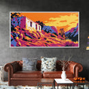 Desert House, Adobe Home, Southwest Art, Rustic Landscape, Framed Canvas Print, Western Wall Decor, Fall Aesthetic, Boho Art
