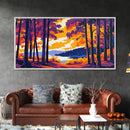 Golden Forest, Autumn Tree Art, Vibrant Nature Scene, Framed Canvas Print, Fall Wall Decor, Rustic Home Aesthetic, Woodland