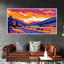 Mountain Sunset, Scenic Wall Art, Framed Canvas Print, Rustic Home Decor, Cabin Landscape Art, Nature Lover Gift, Boho Art