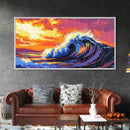 Ocean Wave, Surf Art, Beach Wall Decor, Canvas Print, Nautical Painting, Vibrant Seascape, Coastal Home Art, Colorful Surfing Scene