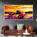 Giant Lobster, Nautical Artwork, Seafood Kitchen Art, Framed Canvas Print, Coastal Wall Decor, Ocean Life Painting, Vibrant Marine Art