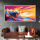 Ocean Wave, Vibrant Seascape, Surf Art, Coastal Home Decor, Bold Wave Print, Framed Canvas Print, Beach Wall Art, Nautical Decor