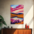 Autumn Lake Art, Vibrant Landscape Painting, Colorful Nature Canvas Print, Rustic Cabin Wall Decor, Boho Home Art, Living Room Wall Art