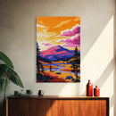 Mountain River, Sunset, Canvas Print, Autumn Forest Art, Nature Landscape, Rustic Cabin Wall Art, Wilderness Painting, Boho Decor