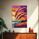 Sunset Field, Tall Grass, Vibrant Sky, Bold Colors, Framed Canvas Print, Modern Farmhouse Art, Living Room Wall Art, Autumn Landscape