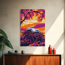 Bald Eagle Nest, Framed Canvas Print, Majestic Wildlife Art, Autumn Sunset, Nature Lover Gift, Rustic Wall Art, Cabin Living Room Decor