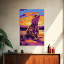 Lizard Art, Desert Reptile, Wildlife Decor, Nature Painting, Southwest Aesthetic, Bold Colors, Living Room, Canvas Print, Exotic Animal