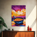 Skillet Meal, Western Cooking, Rustic Kitchen, Cowboy Decor, Farmhouse Aesthetic, Kitchen Wall Art, Bold Colors, Canvas Print, Warm Tones