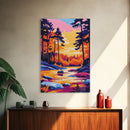 Autumn Forest, Golden Trees, Reflections On Water, Fall Landscape, Canvas Print, Cozy Home Decor, Warm Tones, Seasonal Wall Art