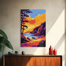 Coastal Cliffs, Seascape Painting, Sunset Over Ocean, Vibrant Colors, Framed Canvas Print, Beach House Wall Art, Nature Lover Gift