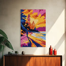 Walking Alone, Autumn Forest, Sunset Hues, Reflective Scene, Canvas Print, Cozy Cabin Art, Rustic Home Decor, Nature Inspired