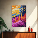 Autumn Bloom, Floral Nature Print, Vibrant Landscape Art, Framed Canvas Print, Boho Wall Decor, Bedroom Wall Art, Fall Inspired Art