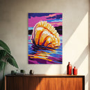 Ocean Rock Formation, Framed Canvas Print, Vibrant Seascape, Coastal Art, Nautical Home Decor, Bold Nature Scene, Beach House Accent
