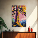 Golden River, Vibrant Valley, Sunset Wall Art, Canvas Print, Colorful Landscape, Home Office Decor, Nature Painting, Rustic Wall Art