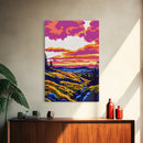 Majestic Peak, Autumn Mountains, Sunset Landscape, Framed Canvas Print, Bedroom Wall Art, Vibrant Nature, Mountain Wilderness, Cabin Decor