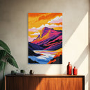 Purple Skies, Fiery Sunset, Rolling Hills, Canvas Print, Nature Wall Art, Vibrant Home Decor, Office Accent, Serene Landscape