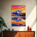Towering Pines, Golden Glow, Majestic Trees, Framed Canvas Print, Nature Painting, Forest Landscape, Fall Wall Art, Living Room Decor