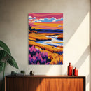 River Sunset, Fiery Horizon, Tranquil Waters, Canvas Print, Home Office Art, Warm Landscape, Boho Wall Art, Rustic Nature Scene