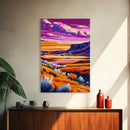 Desert Sunset, Canyon Glow, Canvas Print, Bold Landscape, Boho Wall Art, Rustic Home Decor, Large Artwork, Living Room Art, Gift Idea