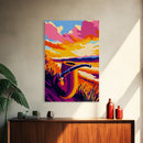 Tobacco Pipe, Sunset, Framed Canvas Print, Vintage Wall Art, Retro Decor, Gift Idea, Man Cave Art, Nostalgic Painting, Rustic Home Decor