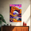 Desert Arch, Canyon Sunset, Western Landscape, Nature Lovers, Bold Art, Rustic Decor, Framed Canvas Print, Living Room, Office Space