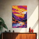 Canyon River, Southwest Landscape, Framed Canvas Print, Rustic Home Decor, Warm Earth Tones, Living Room Wall Art, Fall Nature Print