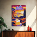 Autumn Lake, Rustic Nature Art, Framed Canvas Print, Cozy Cabin Wall Decor, Vibrant Fall Scene, Seasonal Home Art, Colorful Landscape