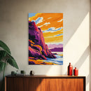 Rocky Shores, Coastal Sunset Art, Framed Canvas Print, Beach Landscape, Vibrant Home Decor, Ocean View Art, Nautical Wall Print