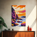Rocky River, Wilderness Home Decor, Vibrant Water Art, Framed Canvas Print, Autumn Lake Scene, Cabin Living Art, Rustic Nature Print