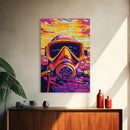 Scuba Diver, Deep Sea Art, Underwater Mask, Bold Ocean Art, Canvas Print, Adventure Wall Decor, Unique Gift, Nautical Home Art