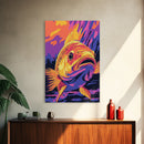 Bold Bass, Fishing Art, Vibrant Wildlife, Angler Decor, Canvas Print, Man Cave Wall Art, Rustic Lake House, Bold Colors, Unique Gift