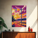 Country Road, Sunset Glow, Rural Landscape, Canvas Print, Fall Aesthetic, Rustic Wall Art, Warm Colors, Nature Painting, Cozy Decor