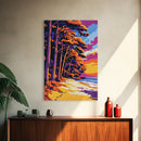 Beach Path, Colorful Coastal Art, Canvas Print, Sunset Landscape Painting, Tropical Wall Decor, Summer Home Art, Relaxing Nature Scene