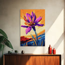 Bold Floral, Purple Blossom, Vibrant Wildflower, Nature Art, Canvas Print, Colorful Flower Painting, Abstract Botanical Art