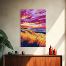 Mountain Sunset, Autumn Landscape, Colorful Nature, Sunset Wall Art, Canvas Print, Living Room Decor, Rustic Art, Vibrant Wilderness