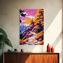 Autumn Trail Art, Fall Landscape Painting, Vibrant Seasonal Decor, Forest Path Print, Home Accent, Framed Canvas Print, Living Room Art