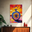 Compass Art, Adventure Theme, Travel Wall Decor, Nautical Aesthetic, Wanderlust Print, Office Inspiration, Framed Canvas Print, Gift
