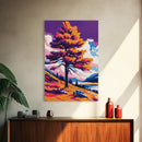 Lone Tree Painting, Colorful Nature Wall Art, Vibrant Landscape Canvas Print, Rustic Home Decor, Living Room Wall Art, Boho Art