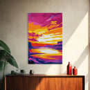 Canyon Sunset Art, Vibrant Nature Painting, Colorful Landscape Canvas Print, Rustic Home Decor, Western Wall Art, Living Room Wall Art