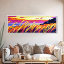 Wheat Field, Autumn Canvas Print, Vibrant Nature Art, Rustic Farmhouse Decor, Framed Canvas Print, Country Home Wall Art, Sunset Painting
