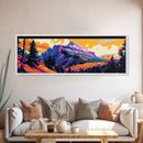 Majestic Mountains, Autumn Landscape Painting, Colorful Nature Print, Cabin Wall Decor, Framed Canvas Print, Living Room Wall Art